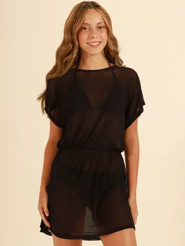 Saída De Praia Vestido Tule Poah