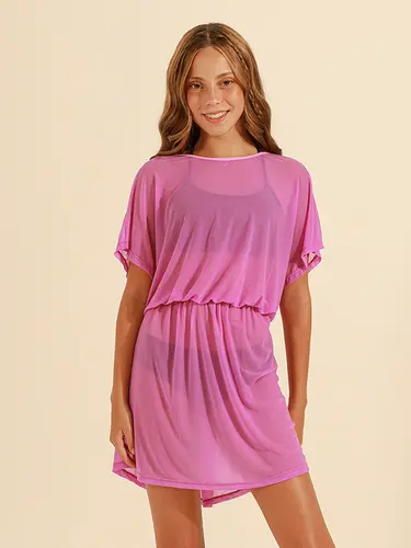 Saída De Praia Vestido Tule Poah