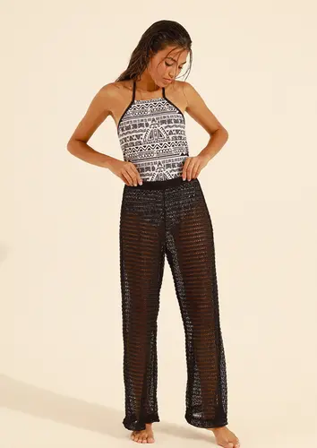 Saída De Praia Calça Crochet Capri