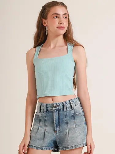 Blusa Cropped Canelado Elis