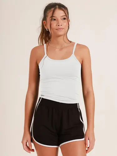 Blusa Baby Tee Lycra Alça Fina