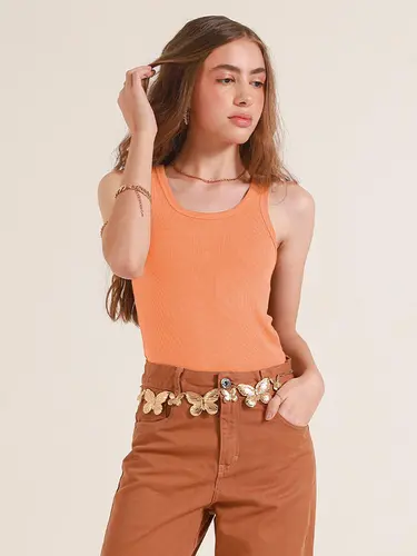 Blusa Baby Tee Canelado Mavy