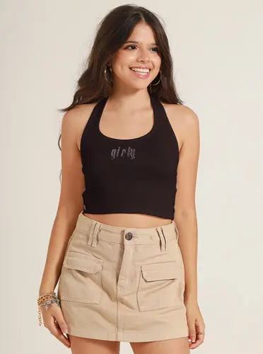 Top Canelado Frente Única Girly