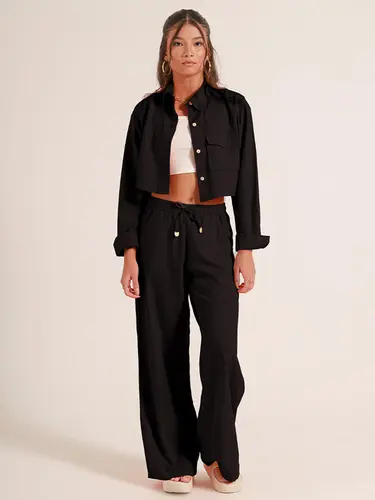 Camisa Cropped De Viscose