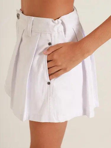 Shorts Saia Sarja Com Pregas