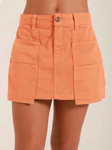 Shorts Saia Sarja Color Com Bolsos