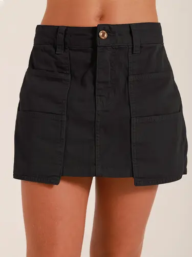 Shorts Saia Sarja Color Com Bolsos