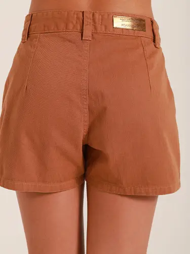 Shorts Saia Sarja Color Com Bolsos