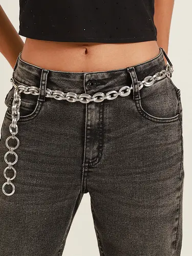 Calça Jeans Mom Black Stone