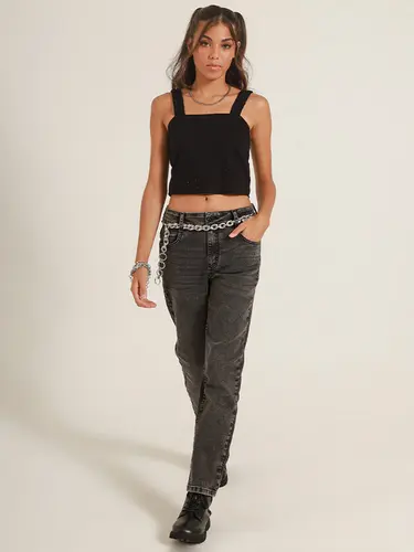 Calça Jeans Mom Black Stone