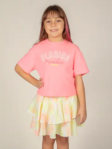 Conjunto Infantil Blusa E Saia Florida