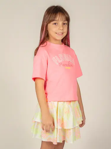 Conjunto Infantil Blusa E Saia Florida