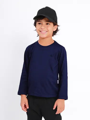 Camiseta Infantil Manga Longa Bordado BD