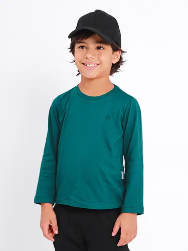 Camiseta Infantil Manga Longa Bordado BD