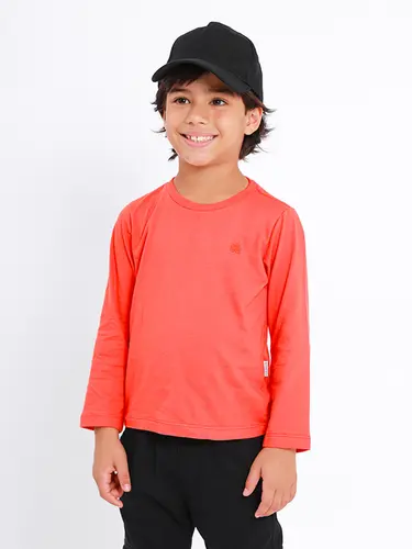 Camiseta Infantil Manga Longa Bordado BD