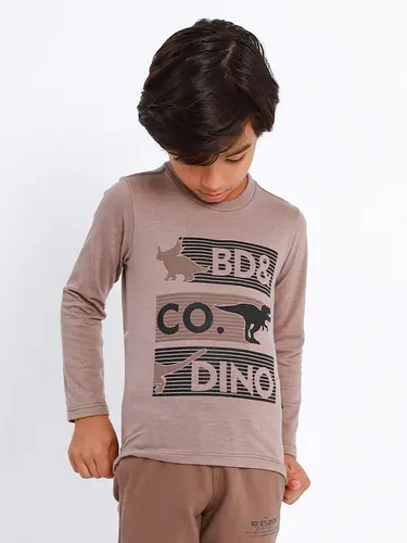Camiseta Infantil Dino Manga Longa