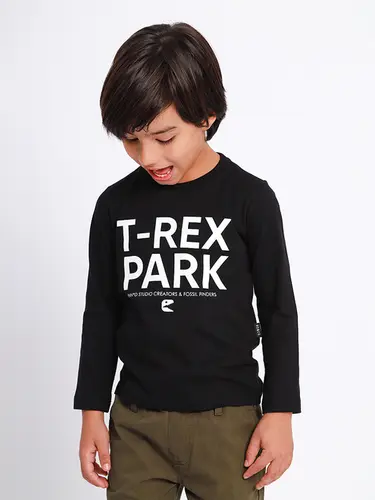 Camiseta Infantil T-Rex Manga Longa