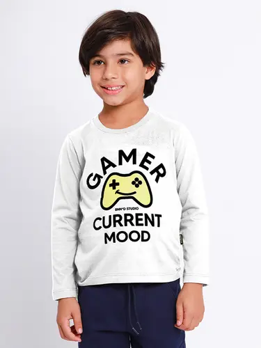 Camiseta Infantil Gamer Manga Longa