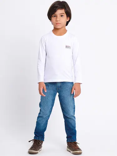 Calça Jeans Infantil Slim com Destroyed