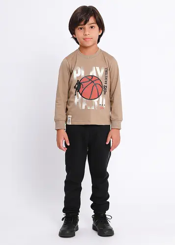 Conjunto Infantil Camiseta e Calça Moletinho Play Hard