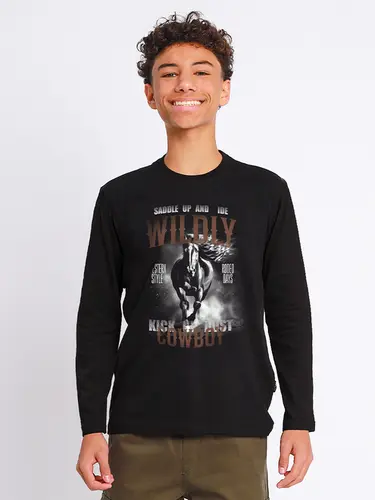 Camiseta Creative Cowboy Manga Curto
