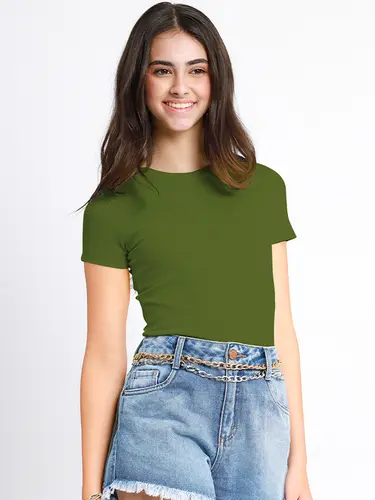Blusa Canelada Basic Manga Curta