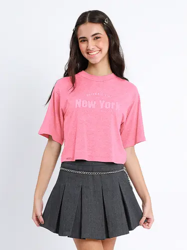 T-shirt Cropped New York