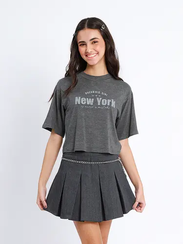 T-shirt Cropped New York