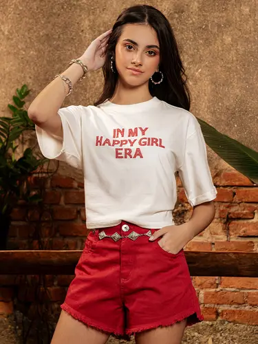 T-Shirt Cropped Happy Girl Era