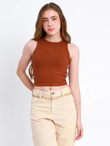 Cropped Canelado em Viscolycra Basic