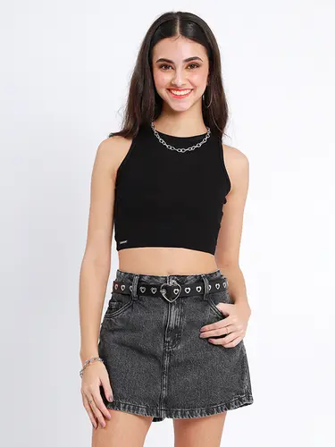 Cropped Canelado em Viscolycra Basic