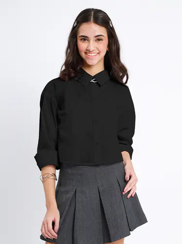 Camisa Tricoline Cropped
