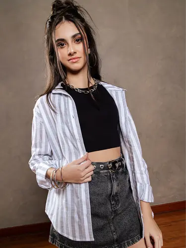 Camisa Tricoline Listrada