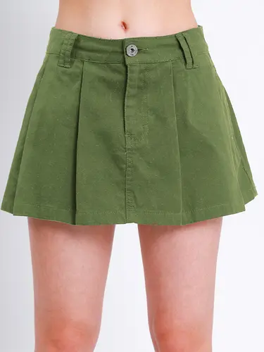 Shorts Saia Sarja com Pregas Stone