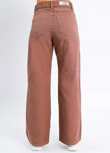 Calça Sarja Wide Leg Color