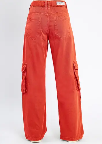 Calça Sarja Cargo Color