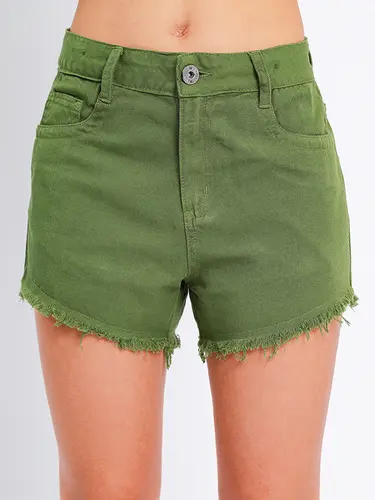 Shorts Sarja Cintura Alta Color