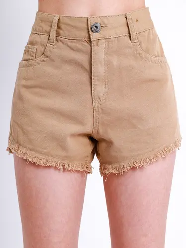 Shorts Sarja Cintura Alta Color