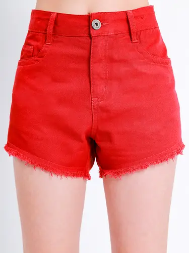 Shorts Sarja Cintura Alta Color