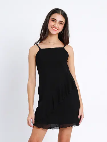 Vestido em Tule Babado Black