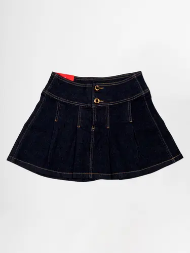 Saia Jeans De Pregas Stone