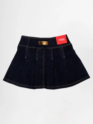 Saia Jeans De Pregas Stone